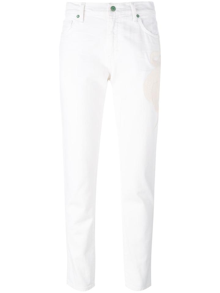 Sandrine Rose Embroidered Jeans - White