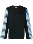 Dima Leu Striped Sleeves Sweatshirt - Black