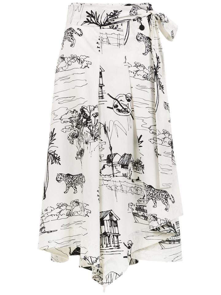 Alcaçuz Fiesta Printed Skirt - White