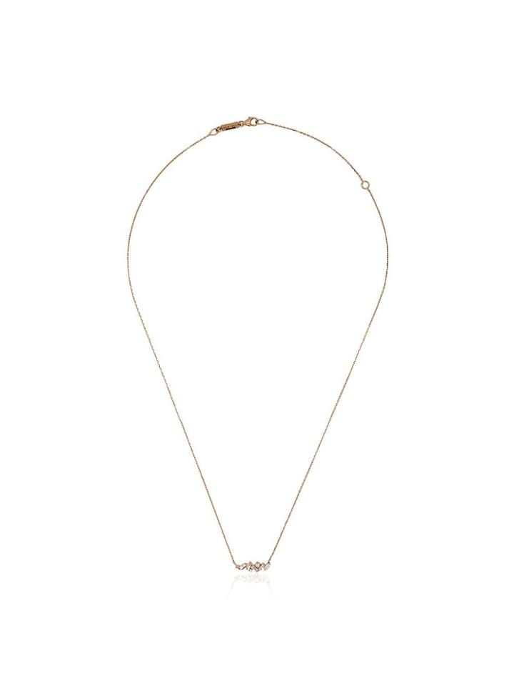 Suzanne Kalan Rose Gold Small Baguette Bar Diamond Necklace
