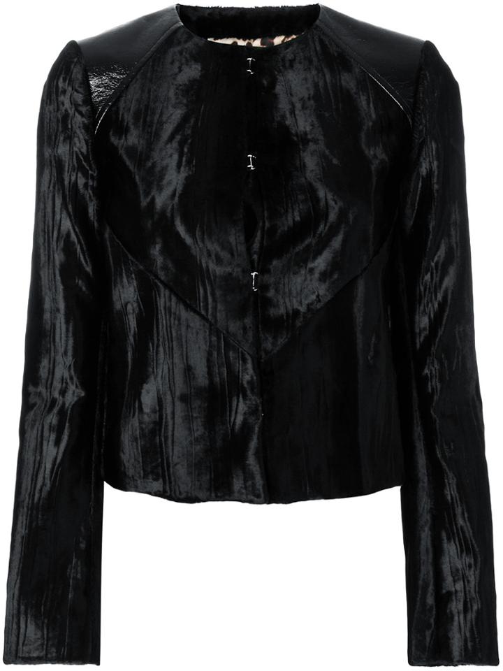 Just Cavalli Velvet Fitted Jacket - Black