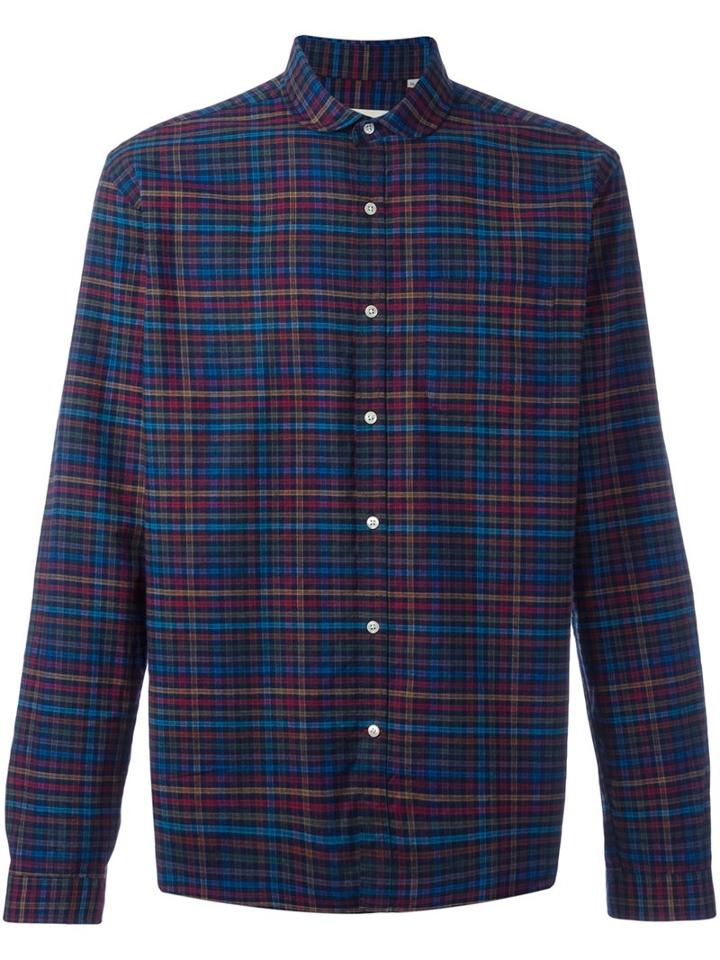 Oliver Spencer 'eton Collar' Shirt, Men's, Size: Large, Blue, Cotton