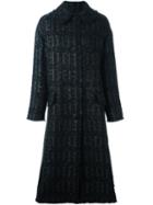 Simone Rocha Long Tweed Coat, Women's, Size: 12, Black, Acrylic/nylon/polyester/wool