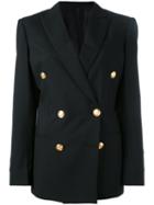 Céline Double Breasted Blazer, Women's, Size: 38, Black, Silk/cashmere/wool