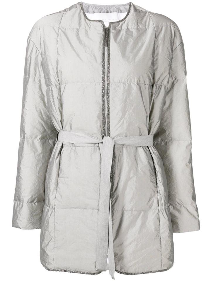Fabiana Filippi Belted Padded Jacket - Grey