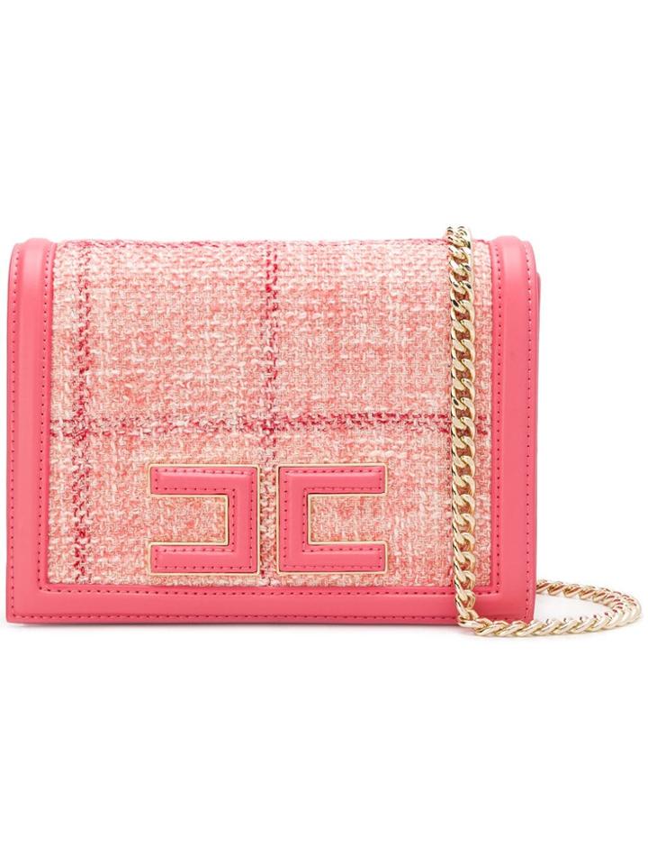Elisabetta Franchi Tweed Shoulder Bag - Pink