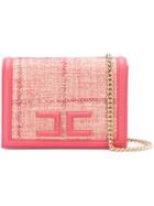 Elisabetta Franchi Tweed Shoulder Bag - Pink