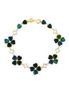 Yves Saint Laurent Vintage Gold-toned Clover Necklace, Women's, Blue