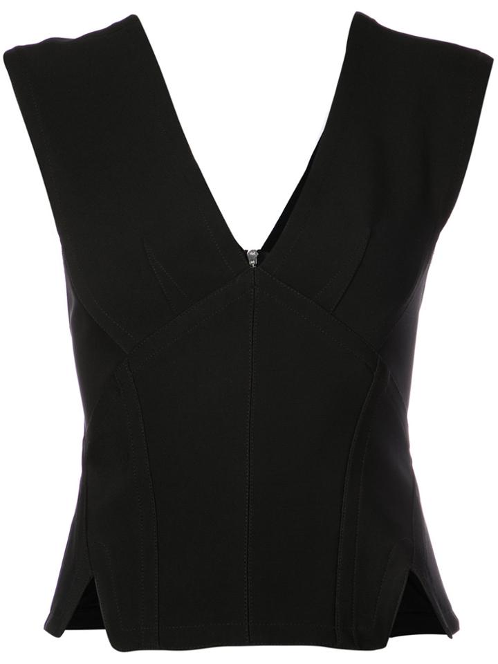 Yigal Azrouel V-neck Jet Blouse - Black