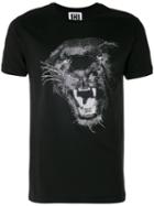 Les Hommes Urban Tiger Print T-shirt, Men's, Size: Small, Black, Cotton