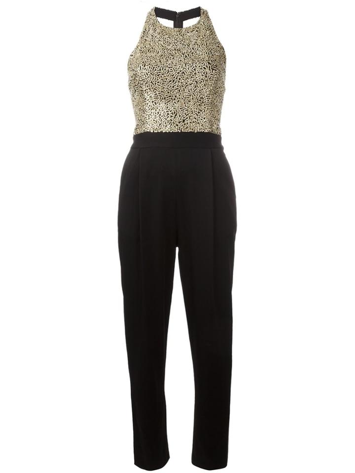 Alice+olivia Sequined Top Jumpsuit - Black