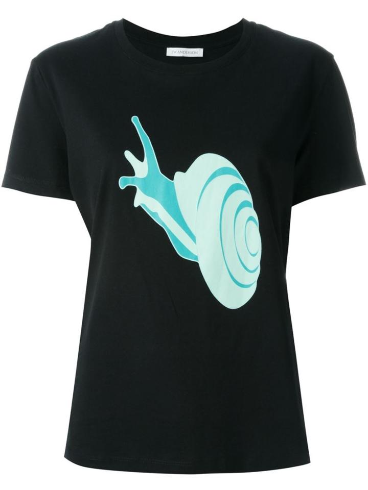 J.w. Anderson Snail Print T-shirt, Women's, Size: S, Black, Cotton