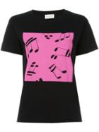 Saint Laurent Music Note Printed T-shirt, Women's, Size: Large, Cotton