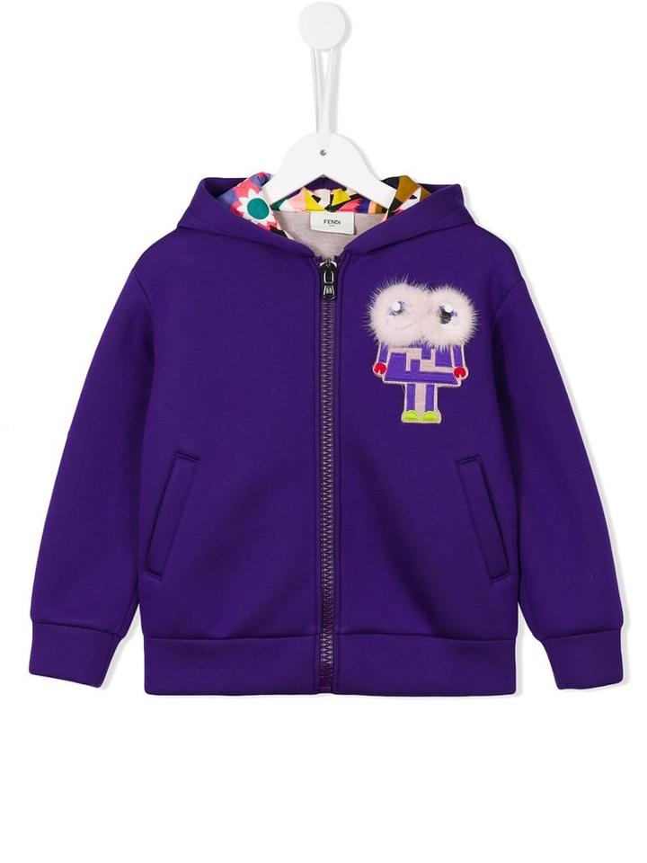 Fendi Kids 'monster Robot' Hoodie, Girl's, Size: 10 Yrs, Pink/purple