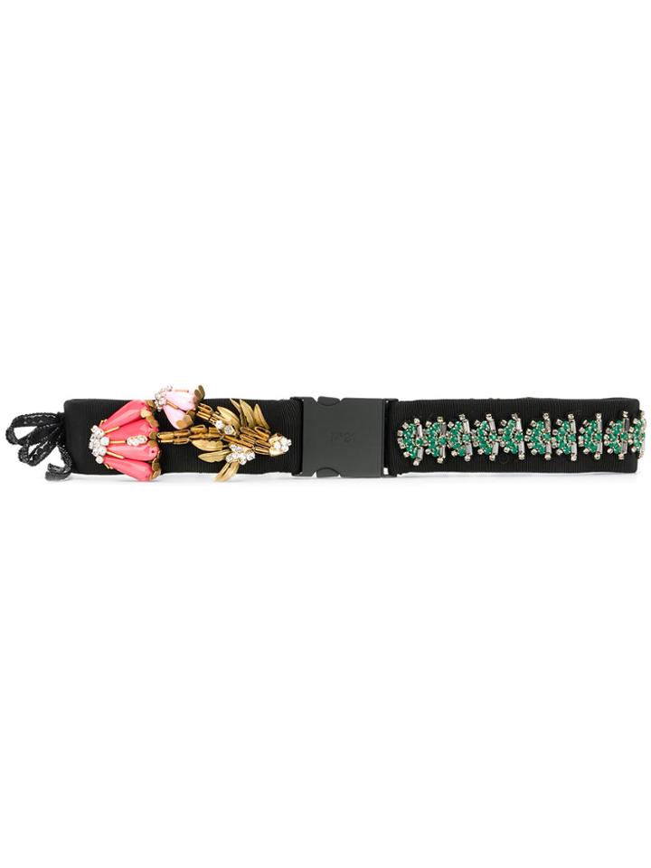 No21 Embellished Bow Belt - Black
