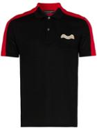 Alexander Mcqueen Logo Embroidered Two Tone Polo Shirt - Black