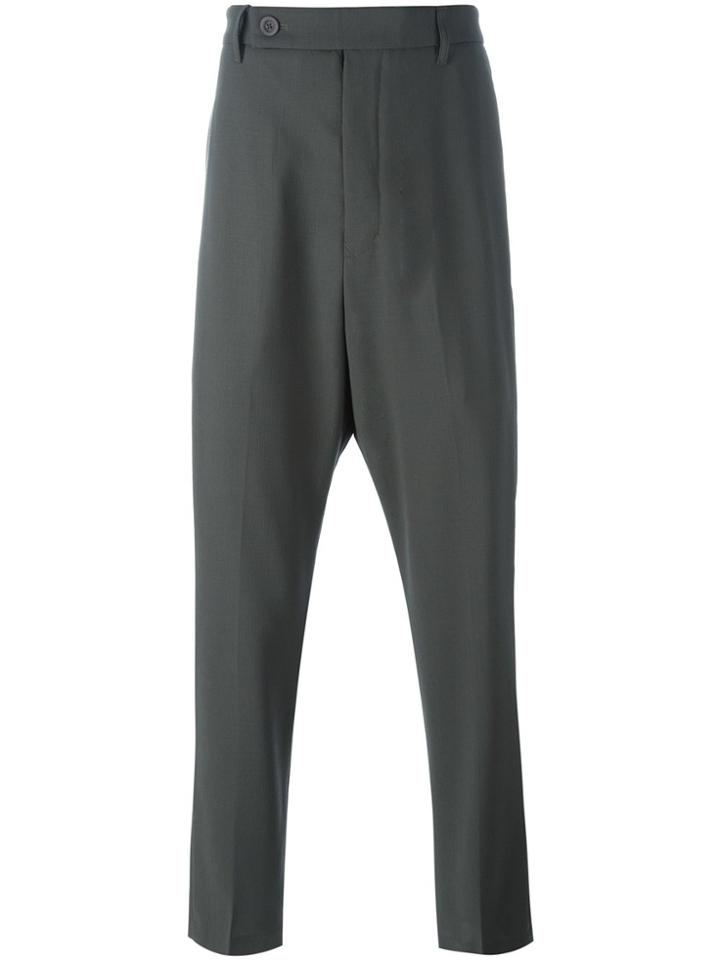 Rick Owens Dropped Crotch Tailored Trousers - Grey