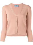 Prada V-neck Cardigan, Women's, Size: 38, Pink/purple, Silk/cashmere