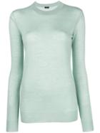 Joseph Sheer Round Neck Sweater - Green