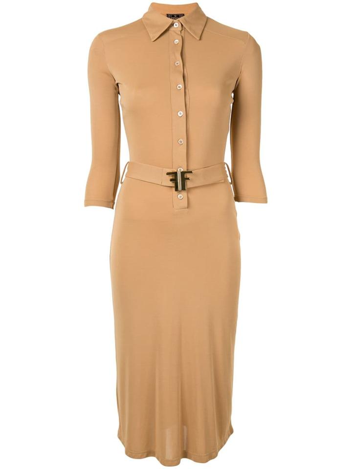 Fendi Pre-owned Long Sleeve One Piece - Brown