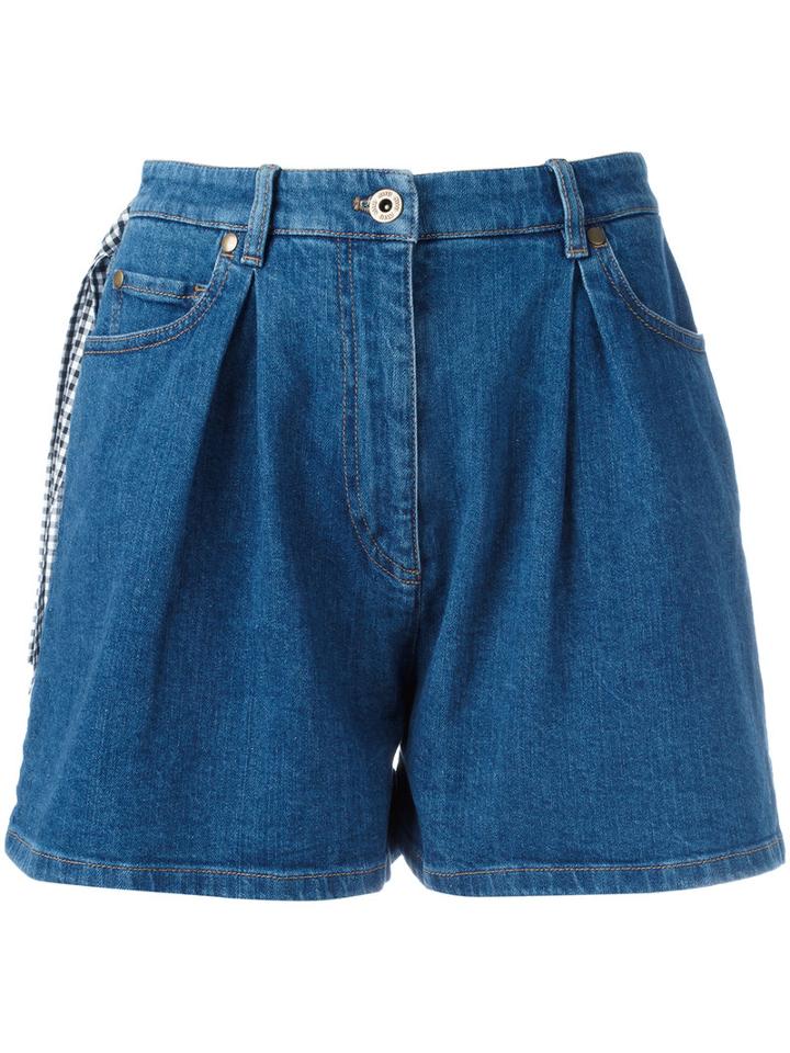 Miu Miu Denim Shorts, Women's, Size: 38, Blue, Cotton/spandex/elastane