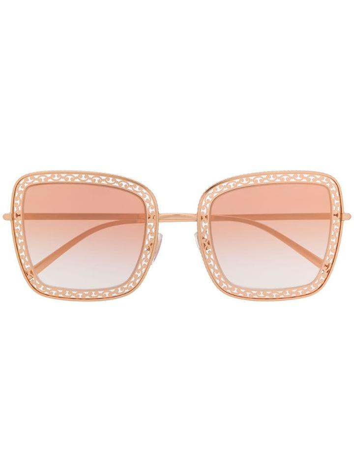 Dolce & Gabbana Eyewear Ornamented Frames Sunglasses - Gold