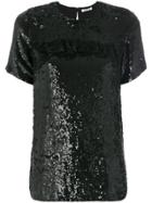 P.a.r.o.s.h. Gathered Sequin T-shirt - Black