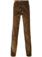 Prada Contrast Pocket Corduroy Trousers - Brown