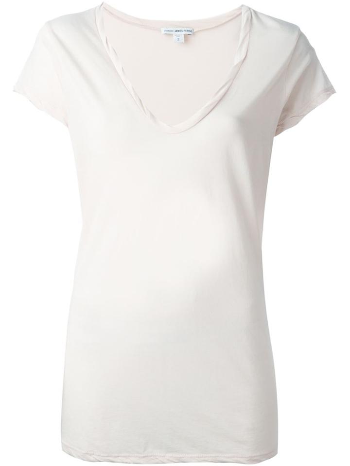 James Perse V Neck T-shirt, Women's, Size: 2, Nude/neutrals, Cotton