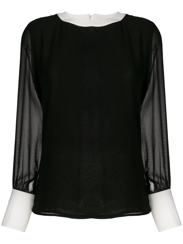Edward Achour Paris Panelled Blouse - Black