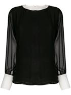 Edward Achour Paris Panelled Blouse - Black