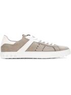 Tod S Panelled Sneakers, Men's, Size: 9, Grey, Suede/rubber/leather