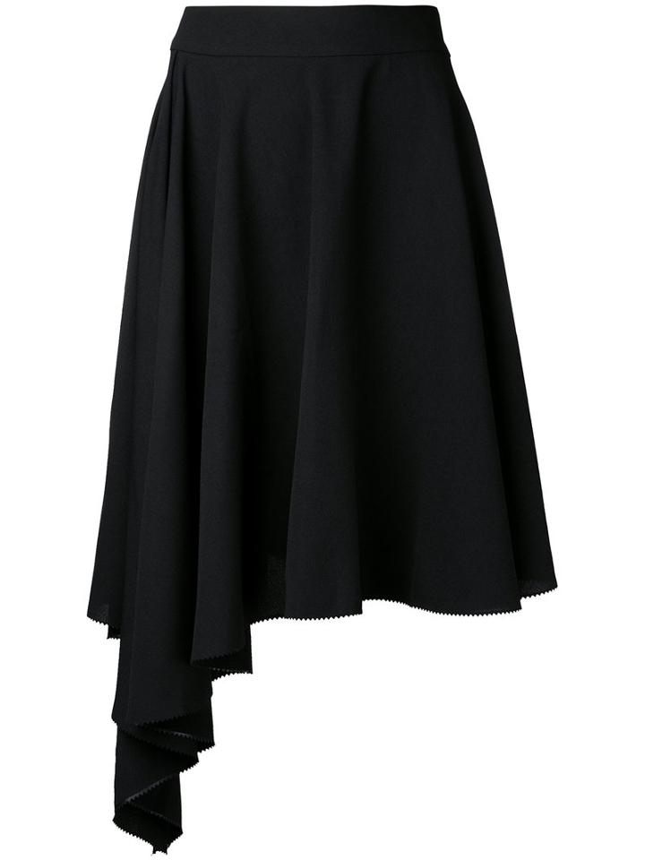 Robert Wun - Asymmetric Skirt - Women - Polyester - 6, Black, Polyester