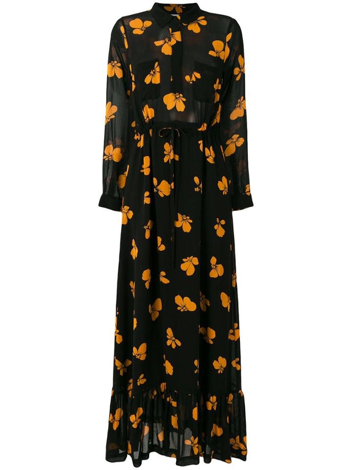 Ganni Drawstring Maxi Dress - Black