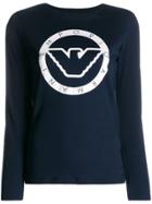 Emporio Armani Logo Long Sleeve T-shirt - Blue