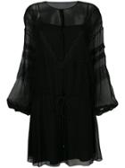 Alberta Ferretti Drawstring Dress - Black