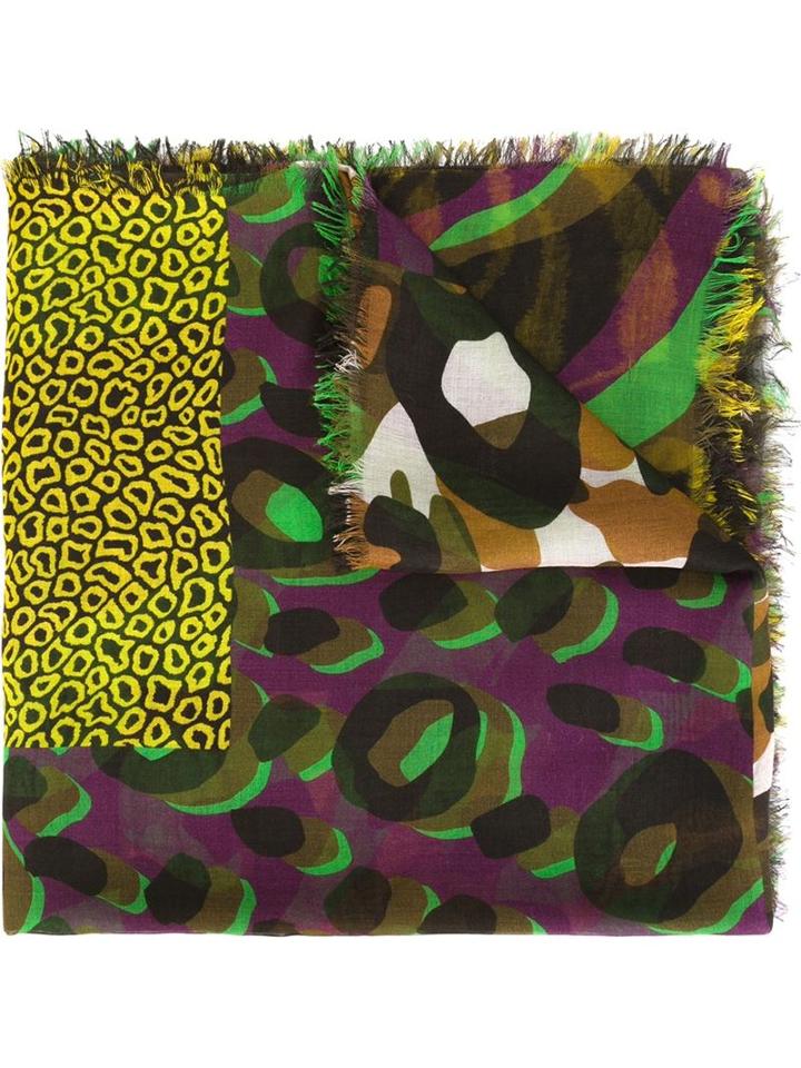 Versace 'camou Zebra Patchwork' Scarf