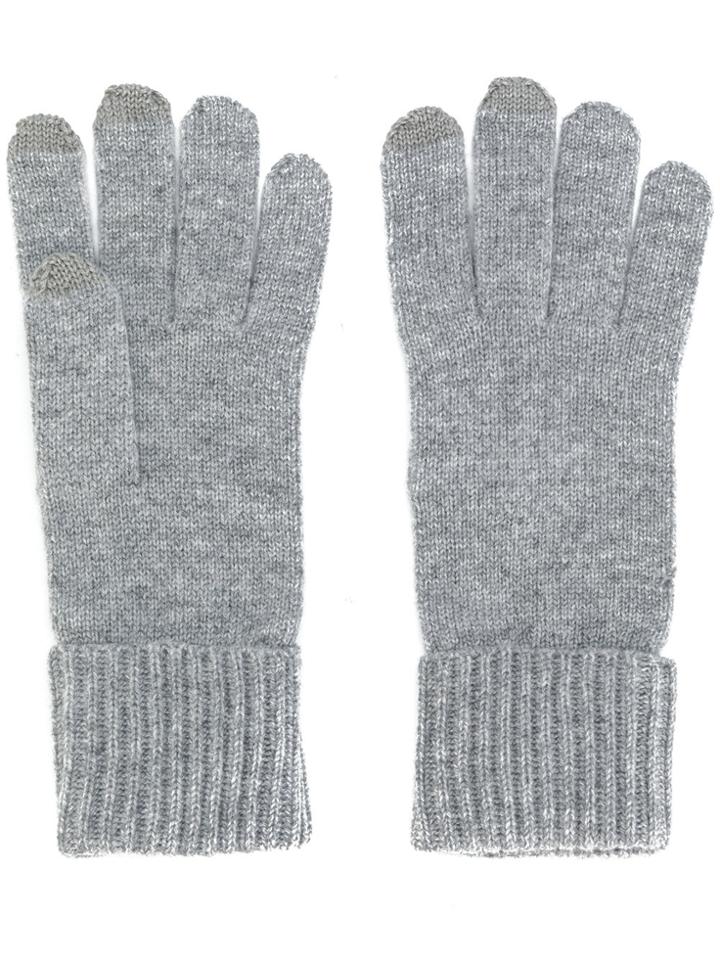 N.peal Ribbed Touch Screen Gloves - Grey