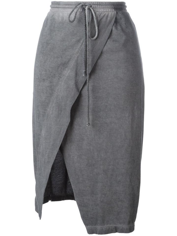 Lost & Found Ria Dunn - Drawstring Wrap Pencil Skirt - Women - Cotton - S, Women's, Grey, Cotton