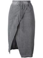 Lost & Found Ria Dunn - Drawstring Wrap Pencil Skirt - Women - Cotton - S, Women's, Grey, Cotton