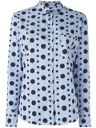 Ps By Paul Smith Polka Dot Button Down Shirt, Women's, Size: 42, Blue, Cotton
