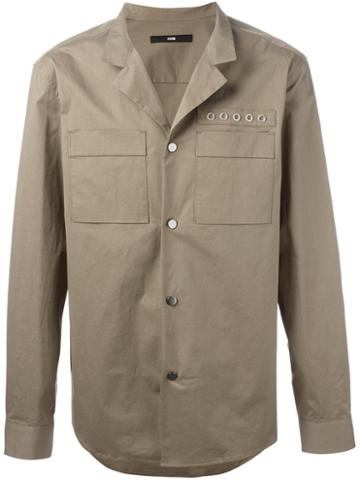 System Homme Grommet Detail Shirt Jacket
