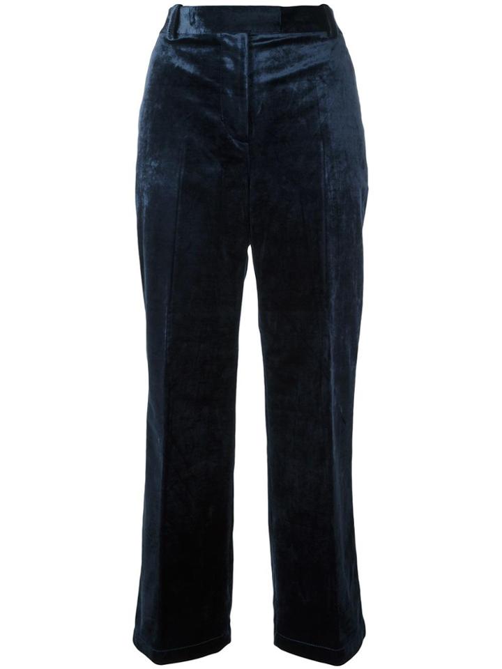 3.1 Phillip Lim Cropped Velvet Trousers - Blue