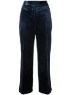 3.1 Phillip Lim Cropped Velvet Trousers - Blue