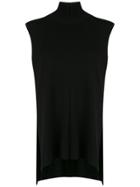 Gloria Coelho High Neck Ribbed Vest - Black