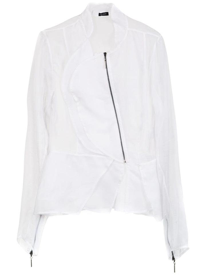 Tufi Duek Sheer Asymmetrical Jacket - White