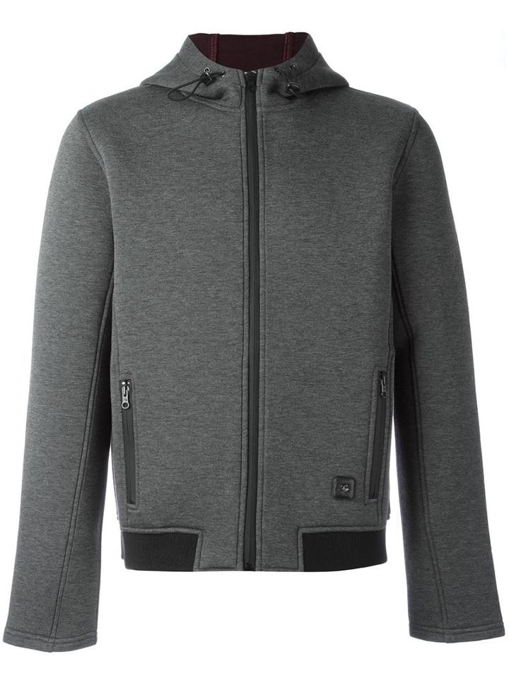 Fay Zipped Hoodie, Men's, Size: Xxxl, Grey, Spandex/elastane/polyester/viscose