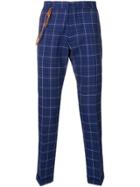 Berwich Checked Slim-fit Trousers - Blue