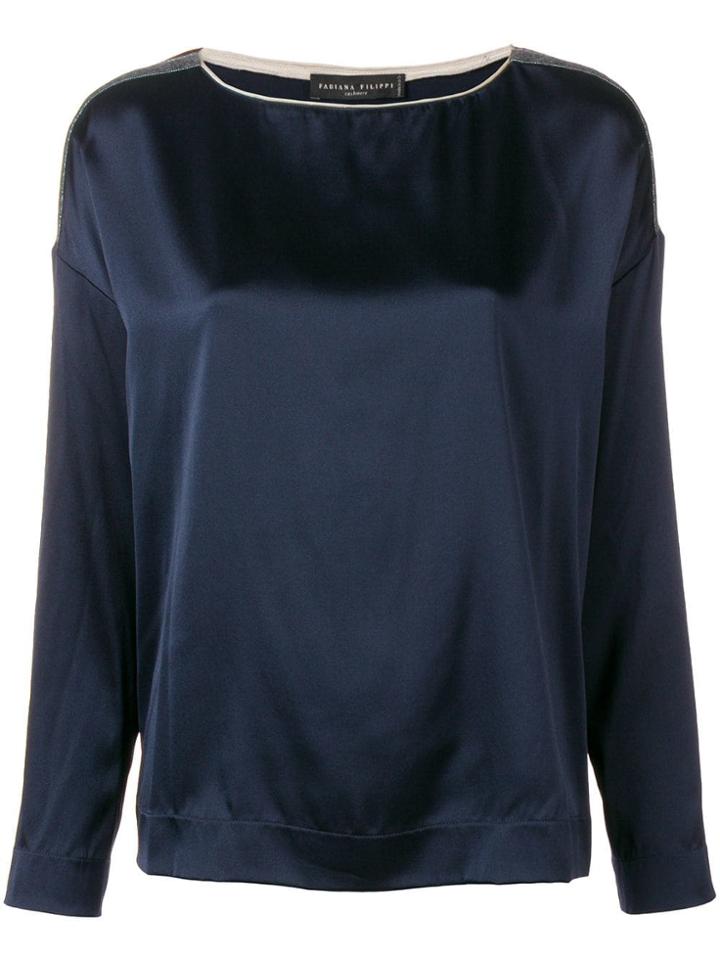 Fabiana Filippi Embellished Drop Shoulder Blouse - Blue
