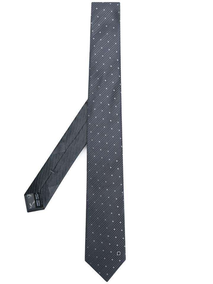 Salvatore Ferragamo Printed Dot Tie - Grey